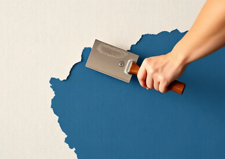Application d'un enduit décoratif à la lisseuse sur un mur
