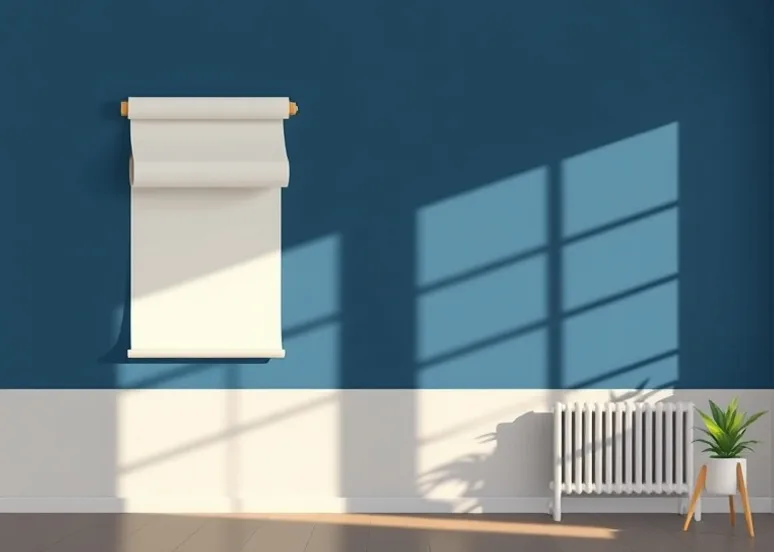 Pose de papier peint, rouleau et brosse à maroufler